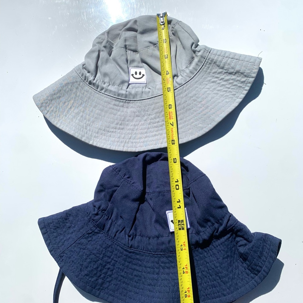 Kids Sun Hat Pack - Navy, Gray, and Brown Styles 9-18 Months Small - Picture 12 of 16
